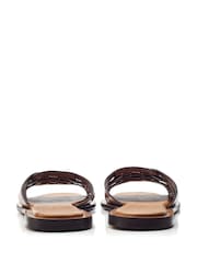 Moda in Pelle SH Athol Woven Vamp Flat Mule Sandals - Image 3 of 4