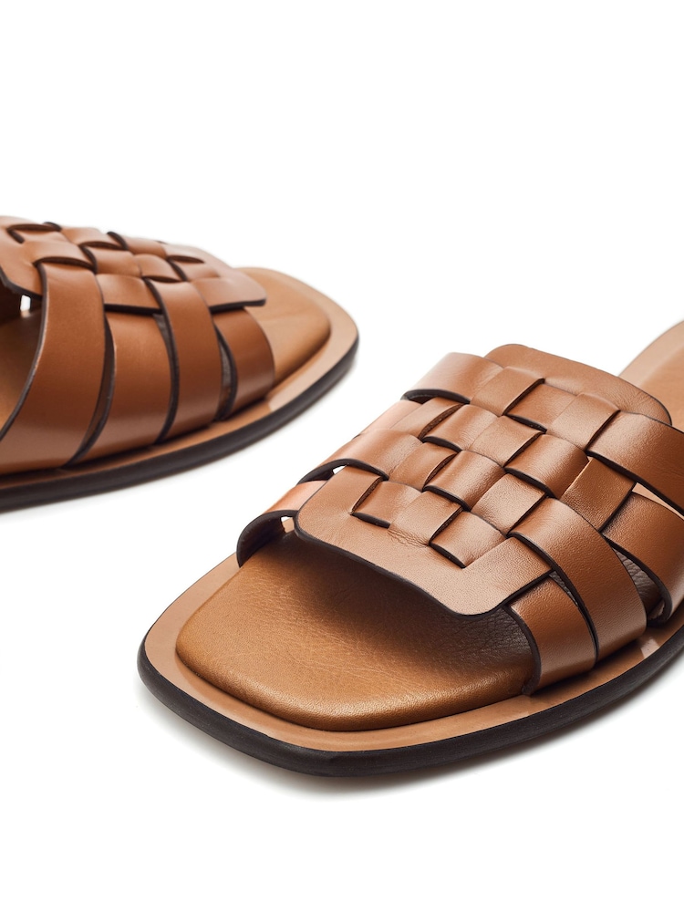 Moda in Pelle SH Athol Woven Vamp Flat Mule Sandals - Image 4 of 4