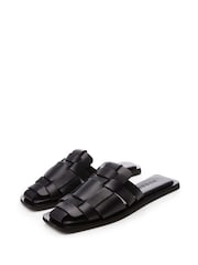 Moda in Pelle SH Akari Flat, Square Toe Woven Vamp Slides - Image 2 of 4