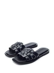 Moda in Pelle SH Athol Woven Vamp Flat Mule Sandals - Image 2 of 4
