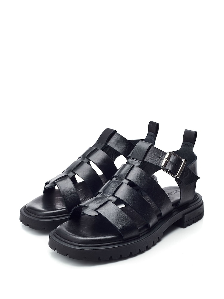 Negro - Sandalias con suela de tacos y tira en forma de T de Moda in Pelle SH Inshore - Imagen 2 de 4 Negro - Sandalias con suela de tacos y tira en forma de T de Moda in Pelle SH Inshore - Imagen 2 de 4