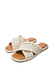 Moda in Pelle SH Scope Plaited Vamp X over Vamp Flat Mule Sandals - Image 2 of 4