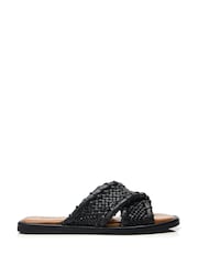 Moda in Pelle SH Scope Plaited Vamp X over Vamp Flat Mule Sandals - Image 1 of 4