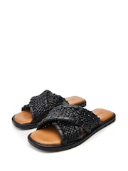 Moda in Pelle SH Scope Plaited Vamp X over Vamp Flat Mule Sandals - Image 2 of 4