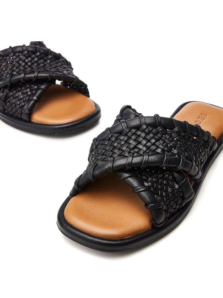 Moda in Pelle SH Scope Plaited Vamp X over Vamp Flat Mule Sandals - Image 4 of 4