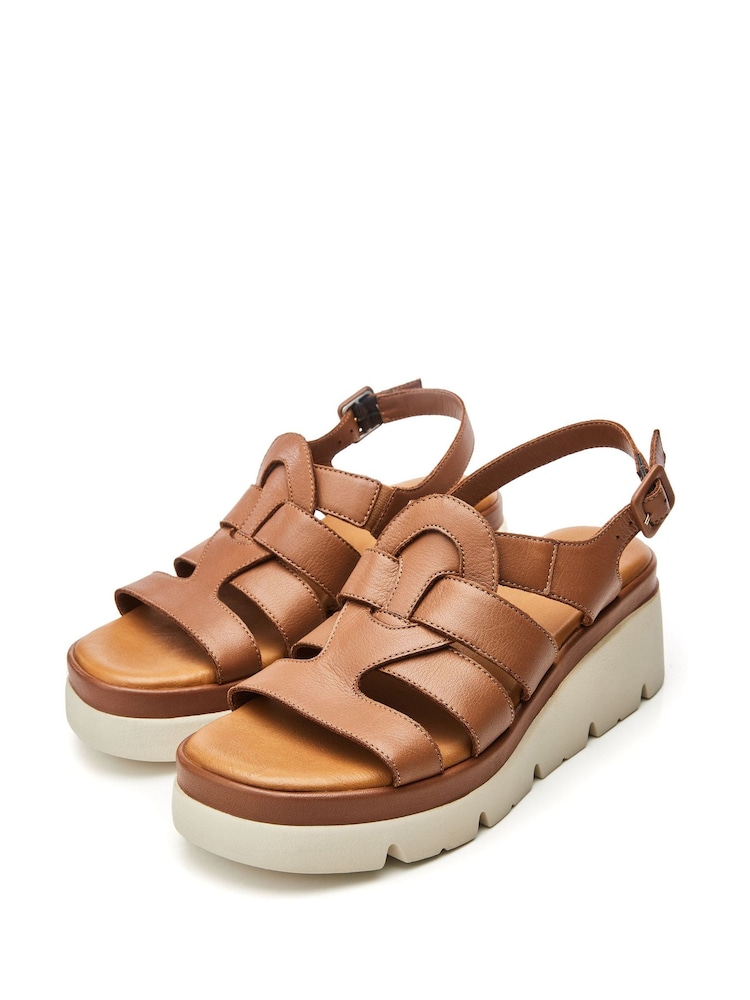 Moda in Pelle SH Strake T-Strap Fisherman Sandals on Medium  Wedges - Image 2 of 4
