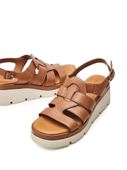 Moda in Pelle SH Strake T-Strap Fisherman Sandals on Medium  Wedges - Image 4 of 4