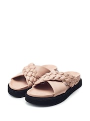 Moda in Pelle Shoon Aimee X Over Plaited Strap Footbed Mule - Image 2 of 4