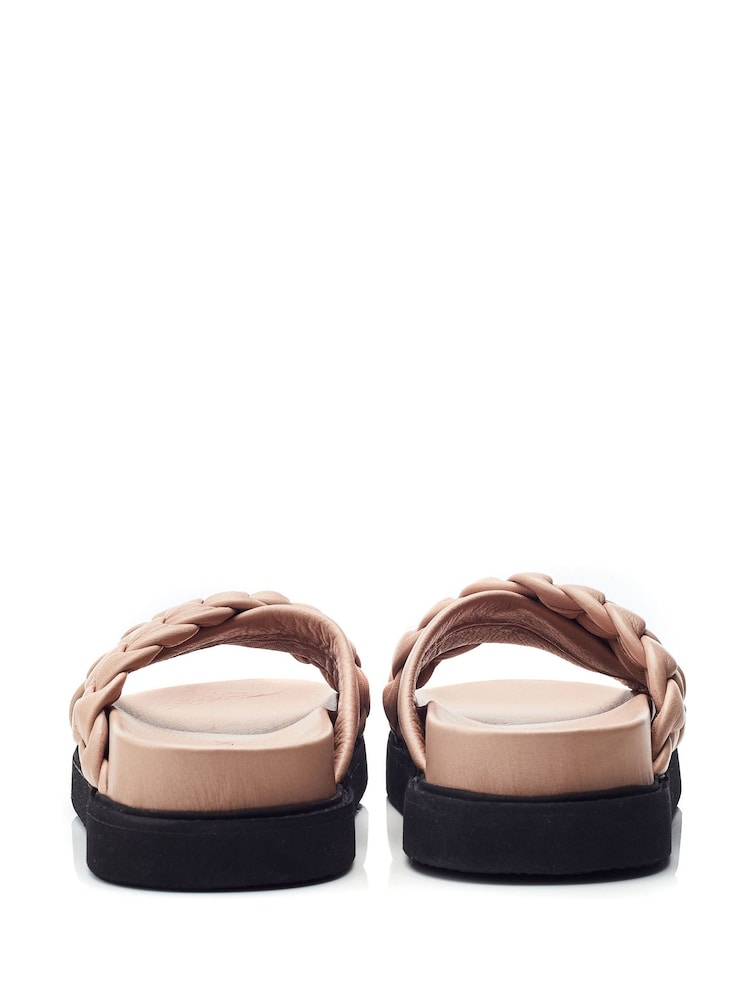 Moda in Pelle Shoon Aimee X Over Plaited Strap Footbed Mule - Image 3 of 4