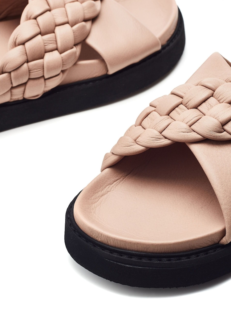 Moda in Pelle Shoon Aimee X Over Plaited Strap Footbed Mule - Image 4 of 4