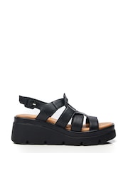 Moda in Pelle SH Strake T-Strap Fisherman Sandals on Medium  Wedges - Image 1 of 4