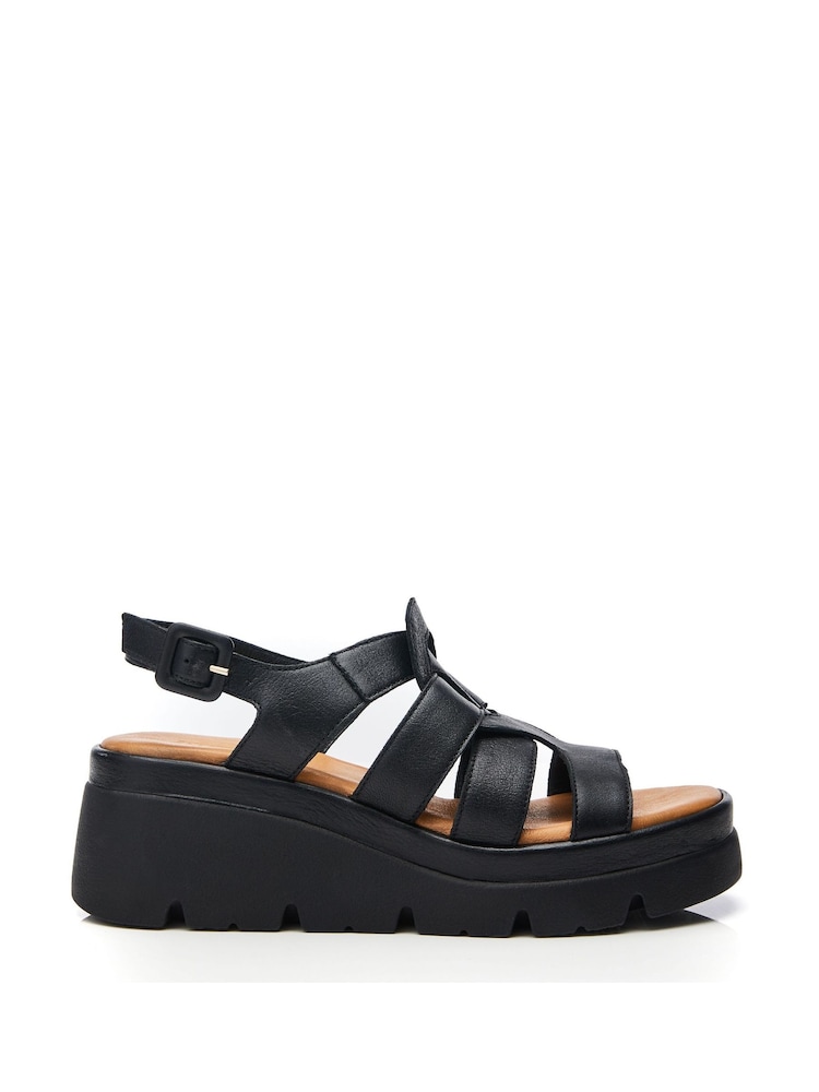 Moda in Pelle SH Strake T-Strap Fisherman Sandals on Medium  Wedges - Image 1 of 4