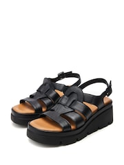 Moda in Pelle SH Strake T-Strap Fisherman Sandals on Medium  Wedges - Image 2 of 4