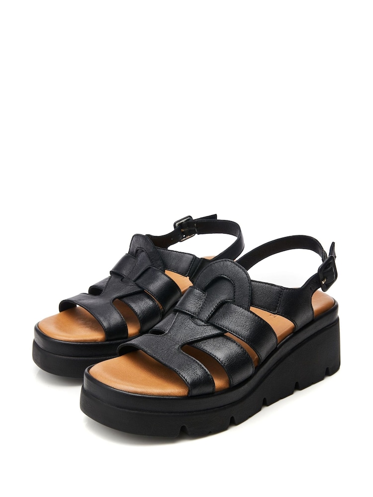 Moda in Pelle SH Strake T-Strap Fisherman Sandals on Medium  Wedges - Image 2 of 4