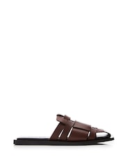 Moda in Pelle SH Akari Flat, Square Toe Woven Vamp Slides - Image 1 of 4