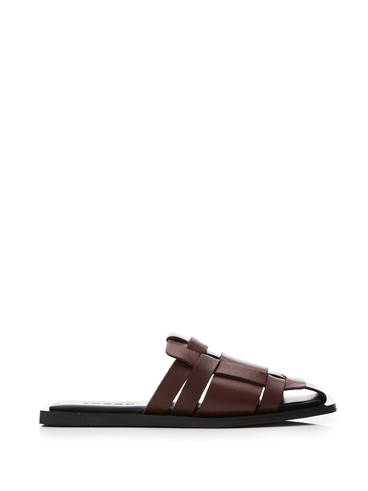 Moda in Pelle SH Akari Flat, Square Toe Woven Vamp Slides - Image 1 of 4