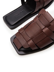 Moda in Pelle SH Akari Flat, Square Toe Woven Vamp Slides - Image 4 of 4