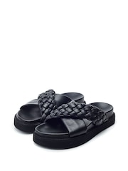 Moda in Pelle Shoon Aimee X Over Plaited Strap Footbed Mule - Image 2 of 4
