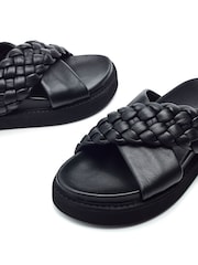 Moda in Pelle Shoon Aimee X Over Plaited Strap Footbed Mule - Image 4 of 4