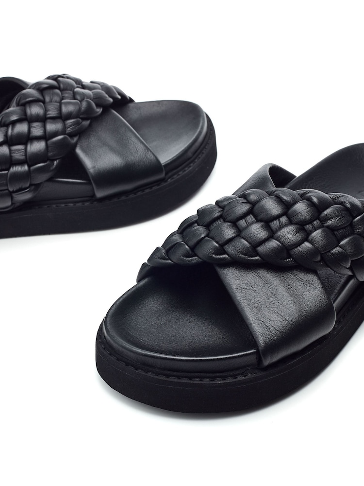 Moda in Pelle Shoon Aimee X Over Plaited Strap Footbed Mule - Image 4 of 4