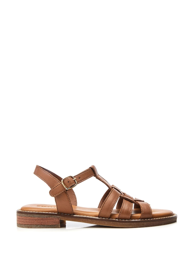 Moda in Pelle SH Saddle Flat T-Bar Strap Sandals - Image 1 of 4