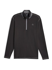 Puma Black Mens Golf Lightweight Quarter Zip Top - Image 1 of 1