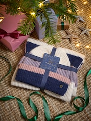 FatFace Multi Colourblock Hat and Scarf Gift Set - Image 1 of 3