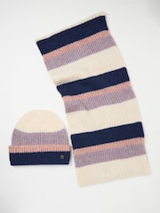FatFace Multi Colourblock Hat and Scarf Gift Set - Image 2 of 3