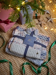 FatFace Grey Spacedye Hat And Snood Gift Set - Image 1 of 3