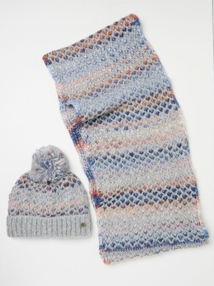 FatFace Grey Spacedye Hat And Snood Gift Set - Image 2 of 3