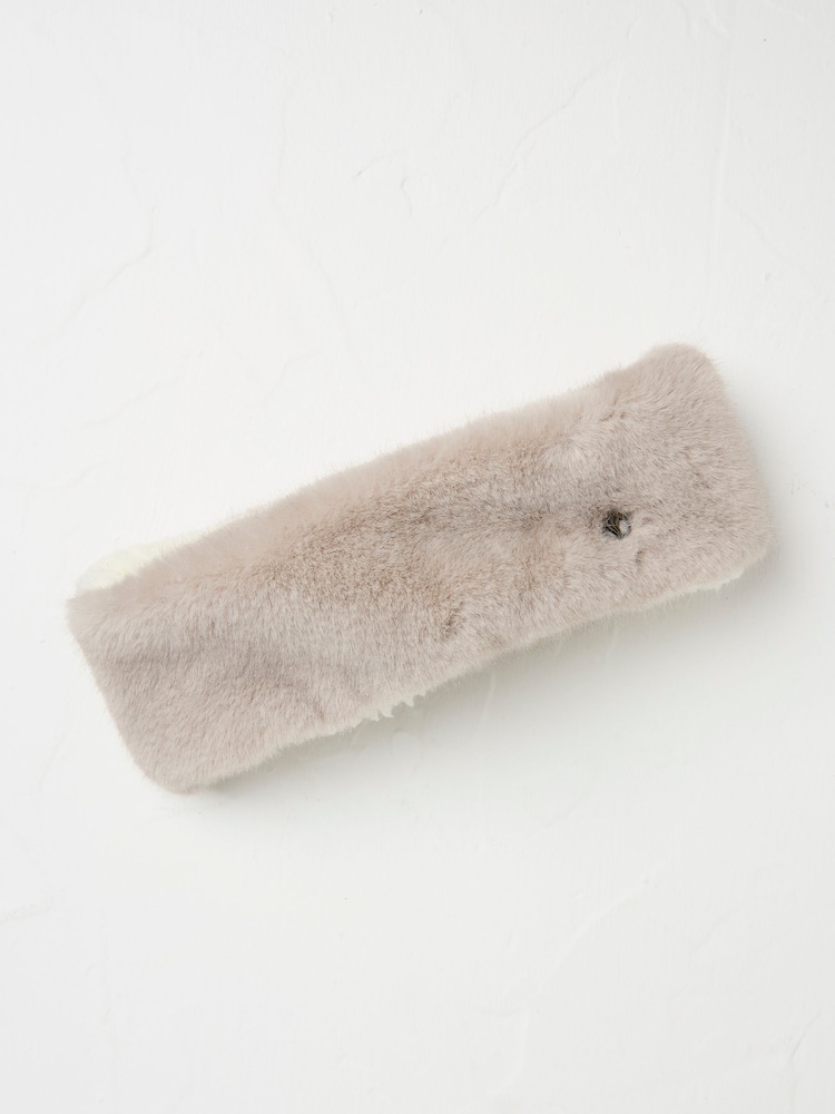 FatFace Natural Faux Fur Headband - Image 1 of 2