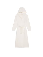 Victoria's Secret Coconut White Chenille Hooded Long Dressing Gown - Image 3 of 3