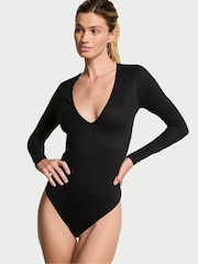 Victoria's Secret Black FeatherSoft™ Bodywear V-Neck Bodysuit - Image 1 of 3