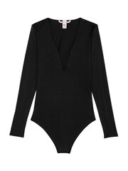 Victoria's Secret Black FeatherSoft™ Bodywear V-Neck Bodysuit - Image 3 of 3