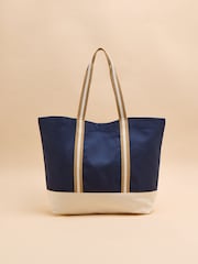 Joules Navy Official Badminton Horse Trials Embroidered Canvas Tote Bag - Image 10 of 10