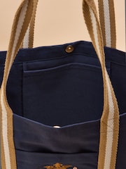 Joules Navy Official Badminton Horse Trials Embroidered Canvas Tote Bag - Image 6 of 10