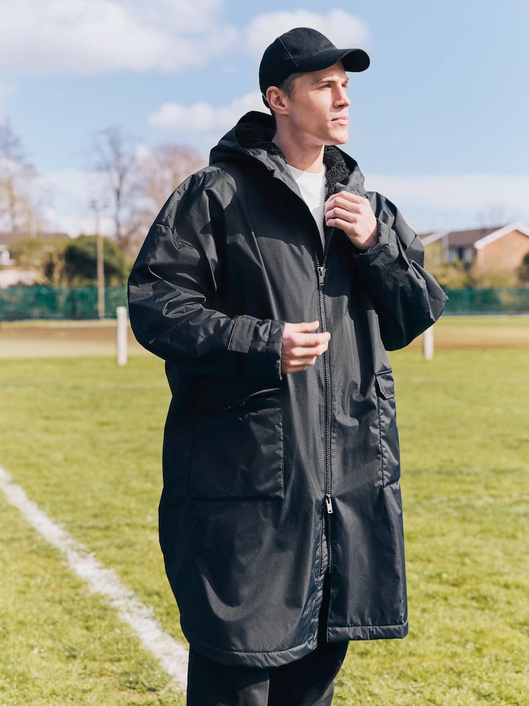 Black Active Swim Changing Robe Coat Jacket - Image 3 of 11