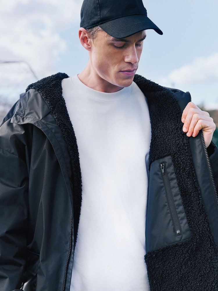 Black Active Swim Changing Robe Coat Jacket - Image 4 of 11