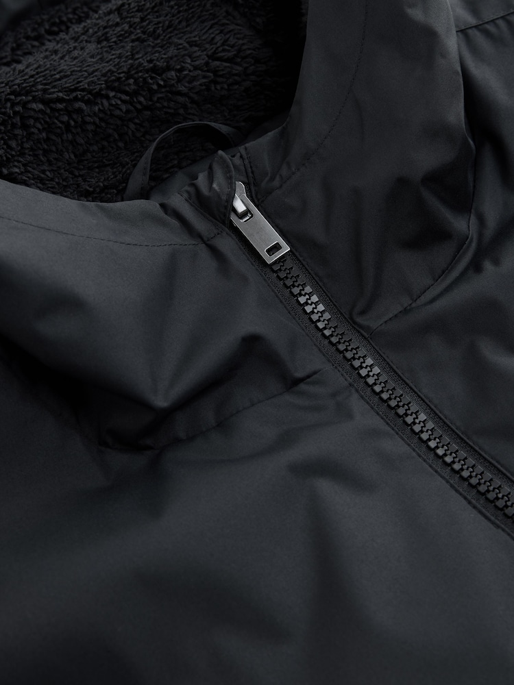 Black Active Swim Changing Robe Coat Jacket - Image 9 of 11