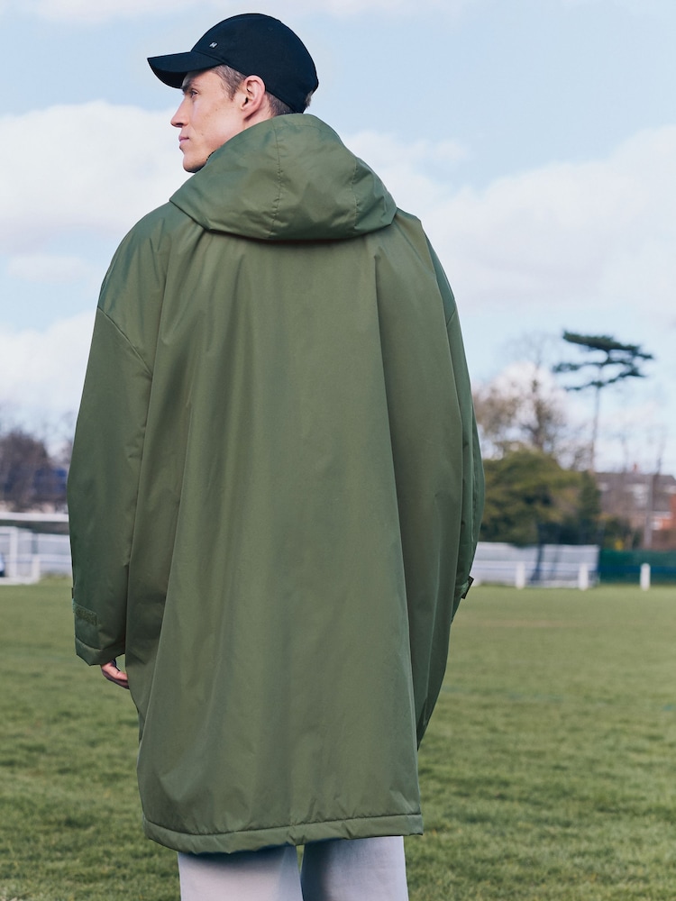 Khaki Green Active Swim Changing Robe Coat Jacket - Image 2 of 11