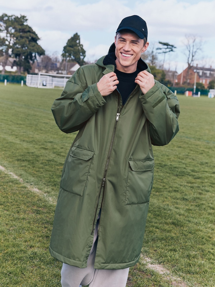 Khaki Green Active Swim Changing Robe Coat Jacket - Image 3 of 11