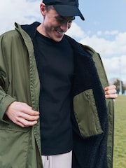 Khaki Green Active Swim Changing Robe Coat Jacket - Image 6 of 11