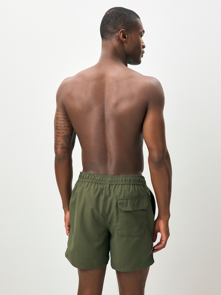 Khaki Green Essential Swim Shorts - Image 2 of 7 Khaki Green Essential Swim Shorts - Image 2 of 7