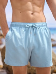 Blue Seersucker Swim Shorts - Image 1 of 11