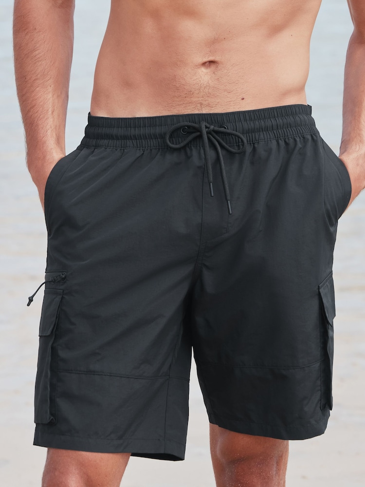Black Utility Swim Shorts - Image 1 of 14