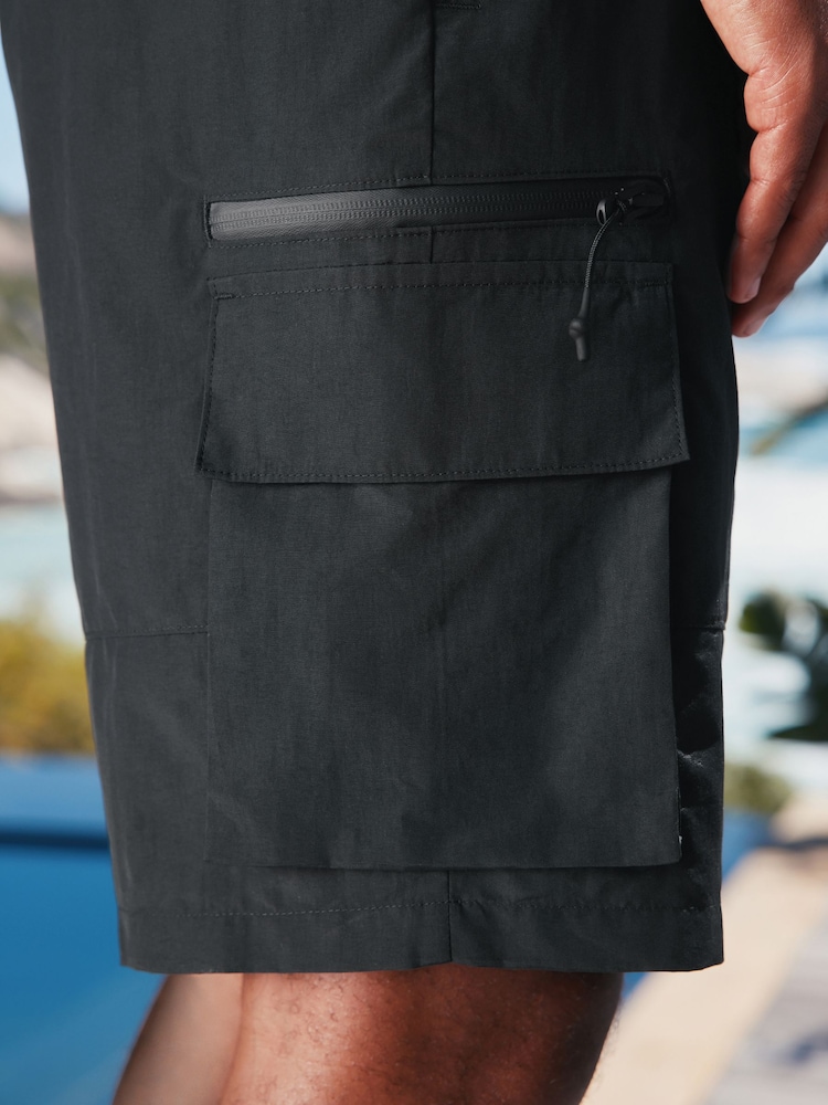Black Utility Swim Shorts - Image 6 of 14