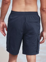 Navy Blue Utility Swim Shorts - Image 3 of 8