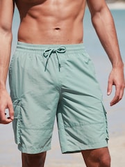 Sage Green Utility Swim Shorts - Image 1 of 13