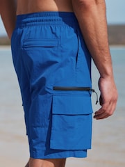 Cobalt Blue Utility Swim Shorts - Image 2 of 17