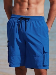 Cobalt Blue Utility Swim Shorts - Image 3 of 17